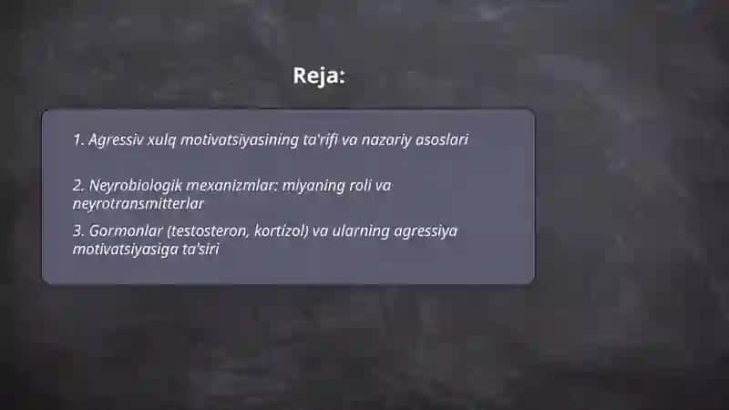 Agressiv xulq motivatsiyasi 2