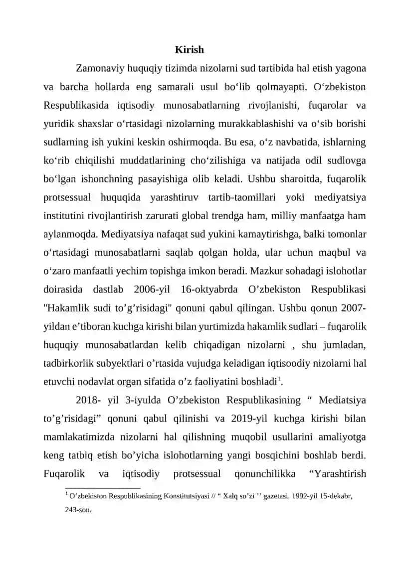 Fuqarolik protsessida yarashtiruv shakllari 2