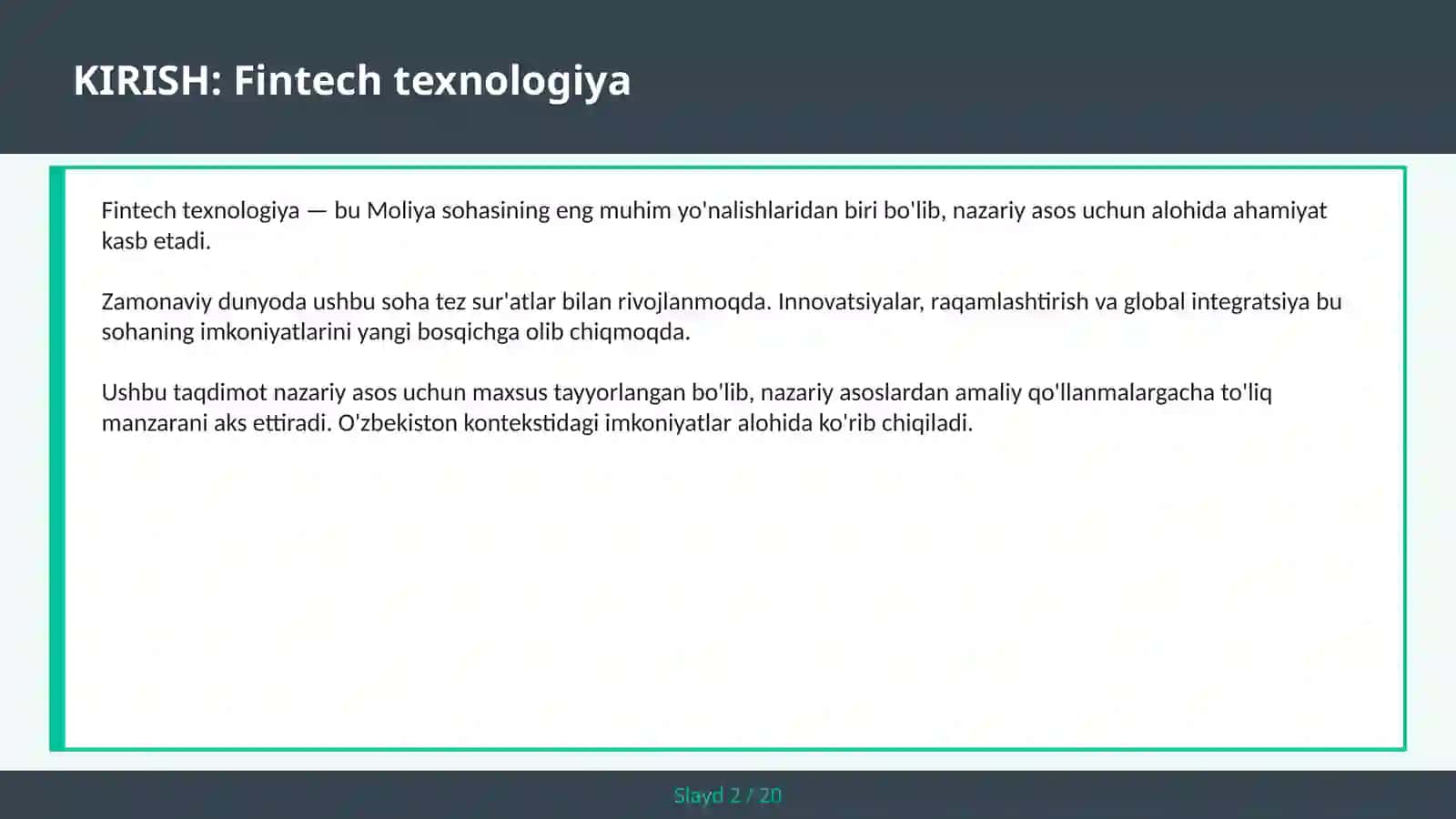 Fintech texnologiya 2