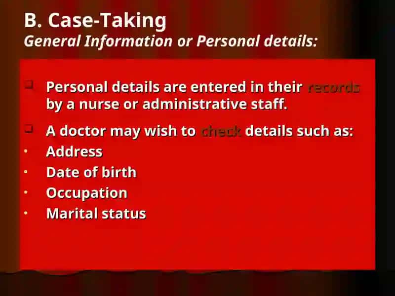 Case history taking 2