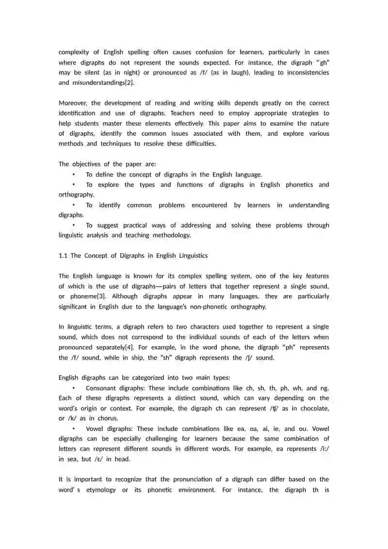 Study of Digraphs in English Linguistics 2