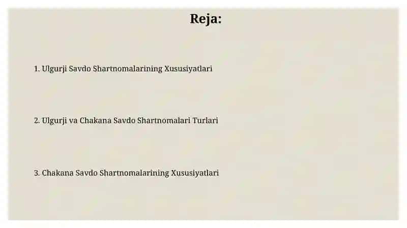 Ulgurji Savdo Shartnomalari 2