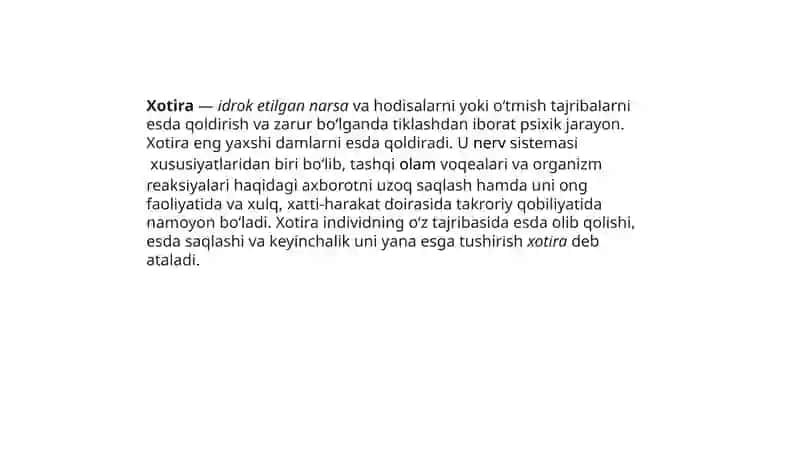 Qisqa muddatli va operativ xotira 2