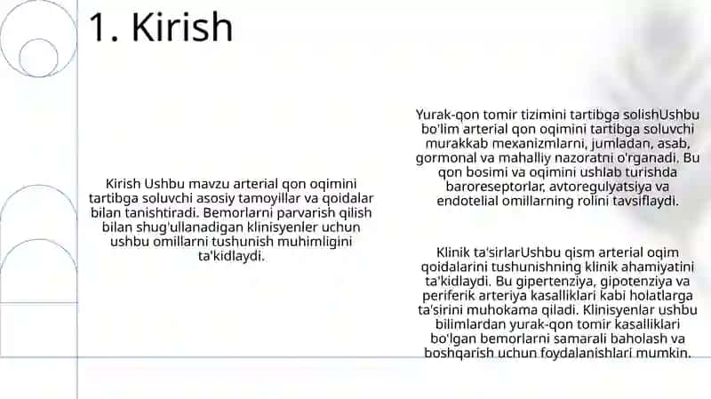 Arteryaning Tarqalish Qonunyatlari 2
