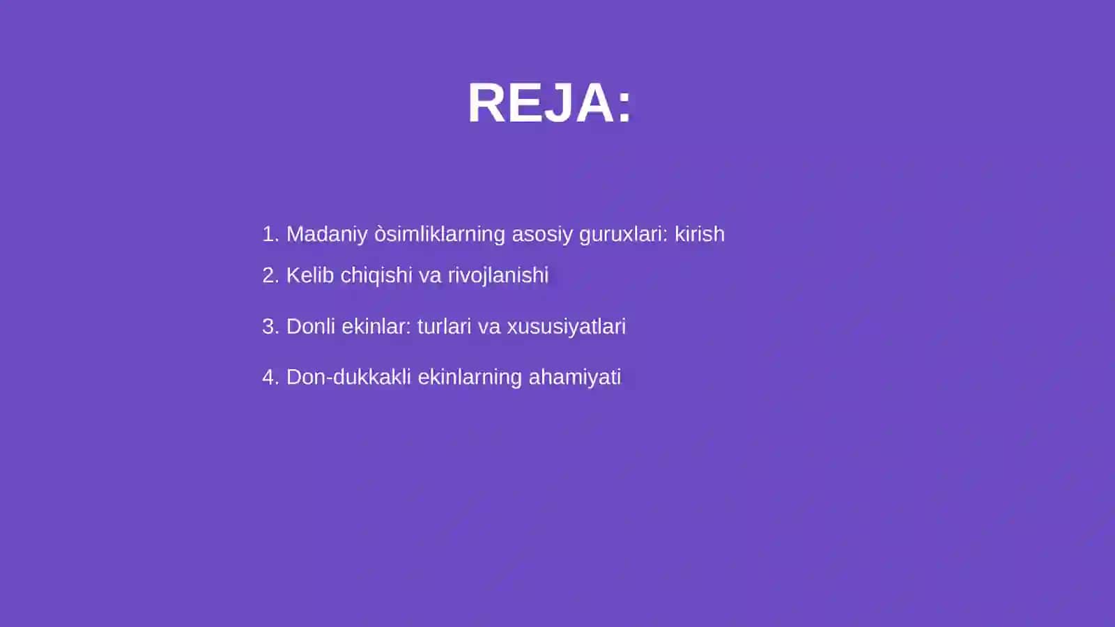 Madaniy òsimliklarning asosiy guruxlari 2