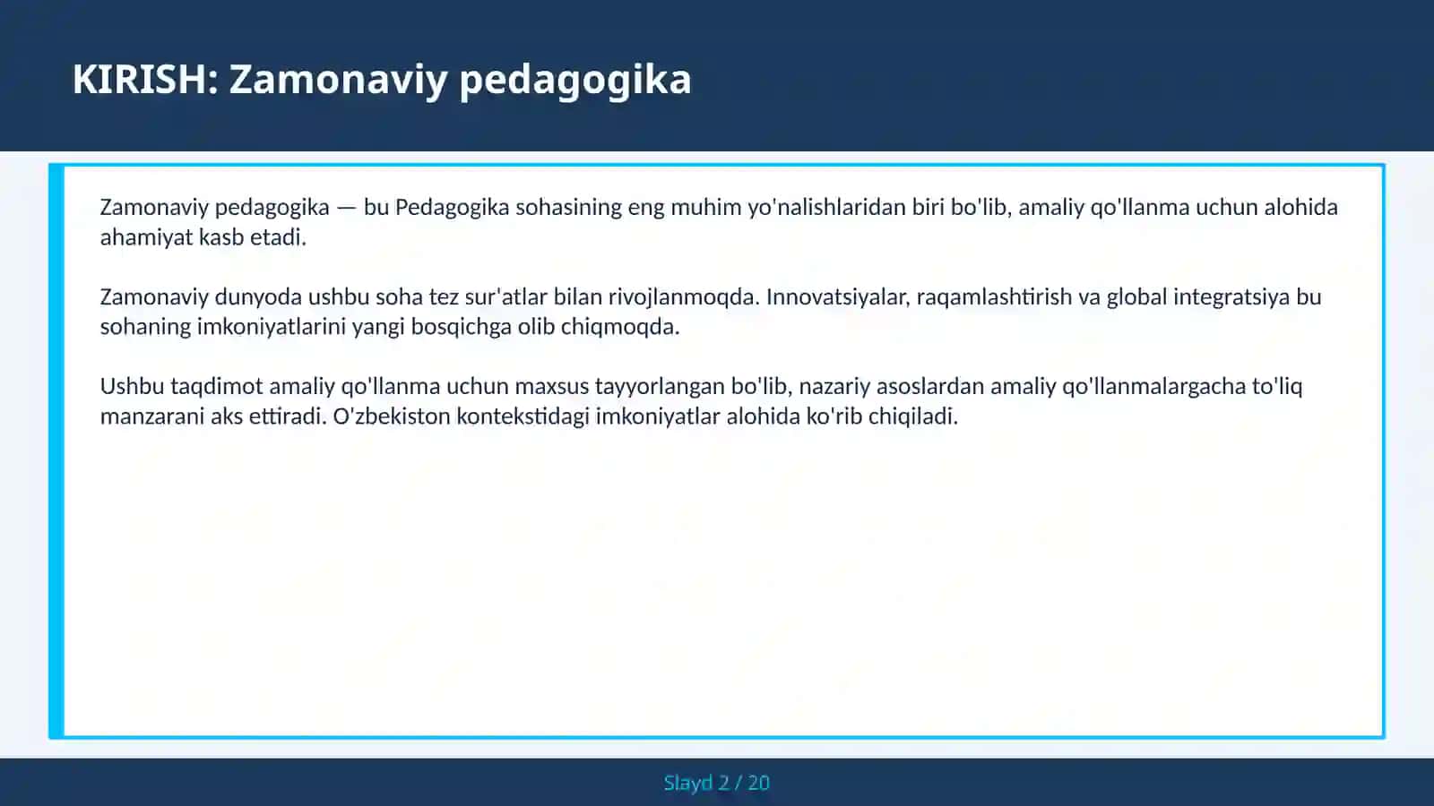 Zamonaviy pedagogika amaliy qo'llanma 2