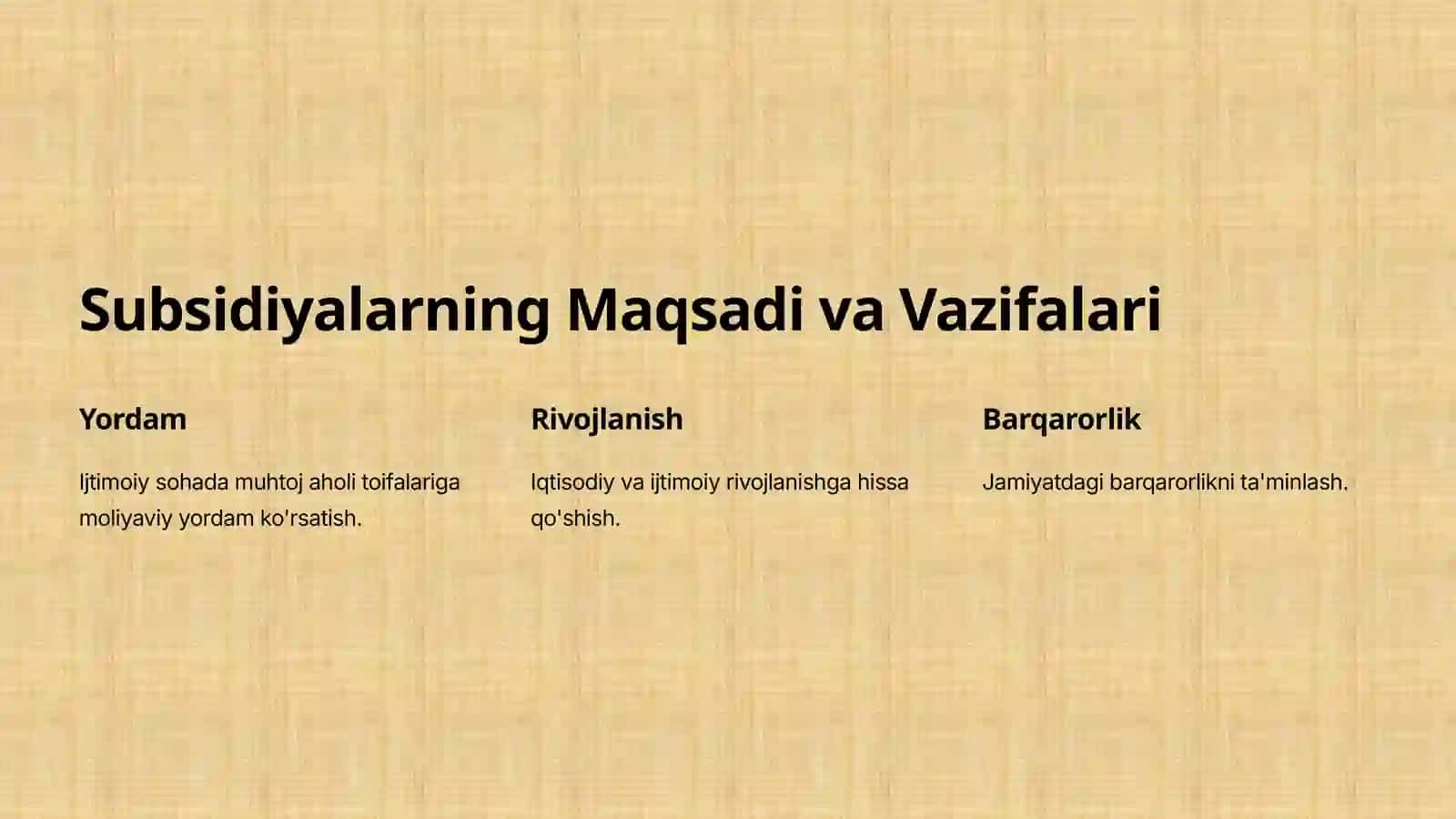 Subsidiyalarning Maqsadi va Vazifalari 2