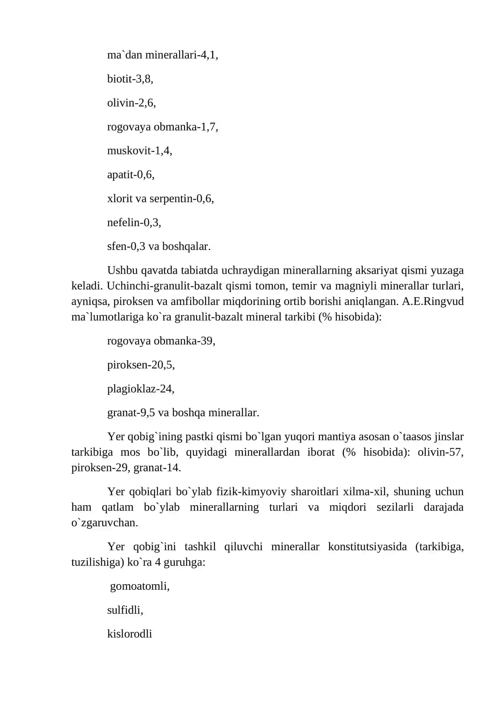 Minerallarni hosil bo‘lish sharoitlari 2