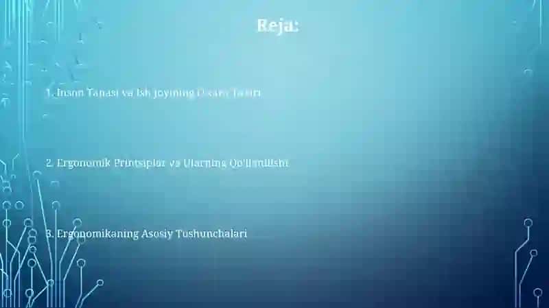 Ergonomik asoslari 2