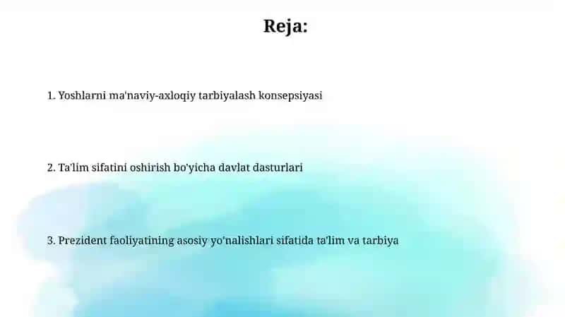 Ta'lim tarbiya Prezident faoliyatining bosh maqsadi 2