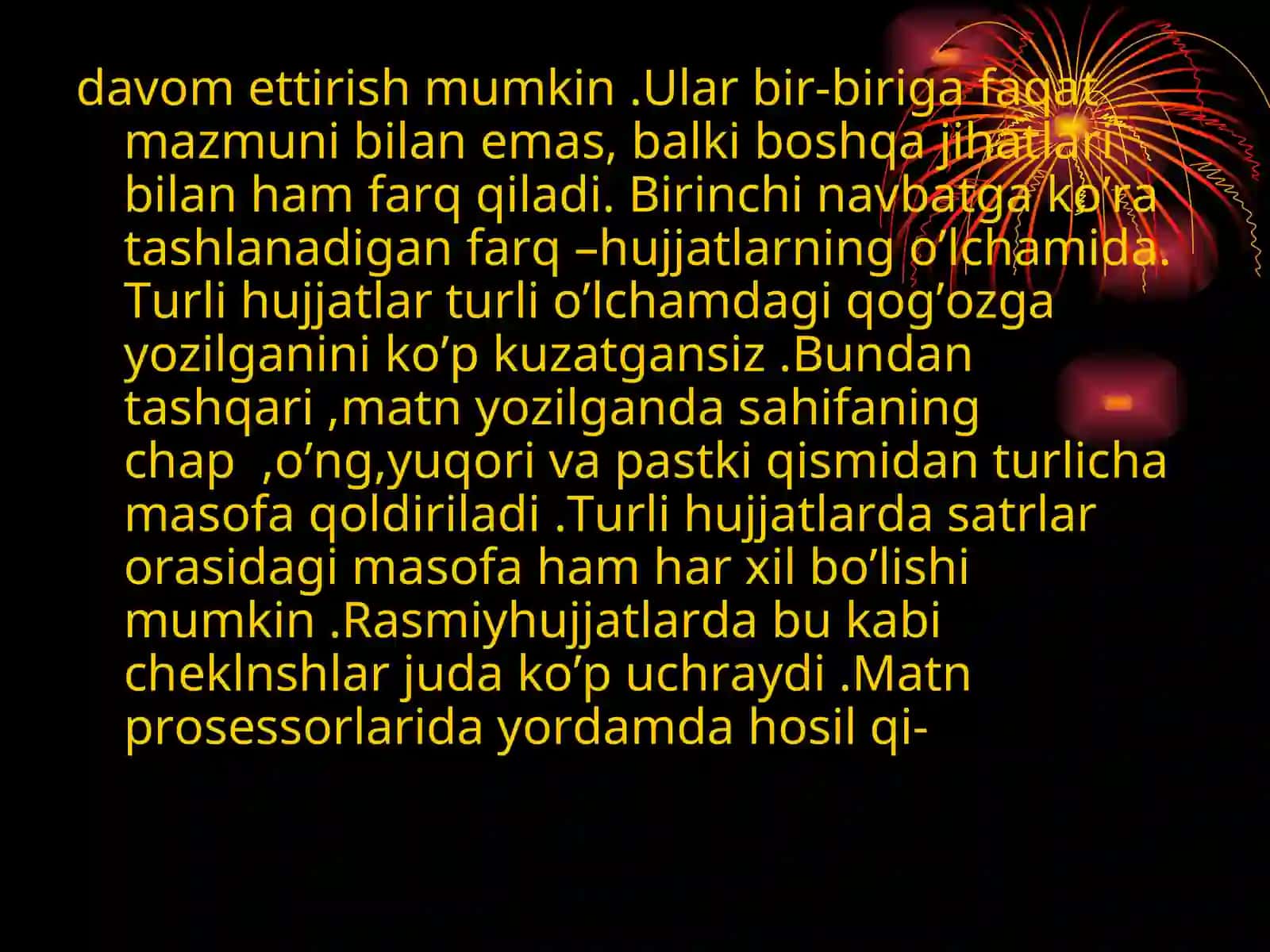 Hujjatlarni asosiy parametrlari 2