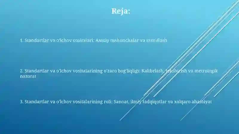 Etalonlar va o'lchov vositalari 2