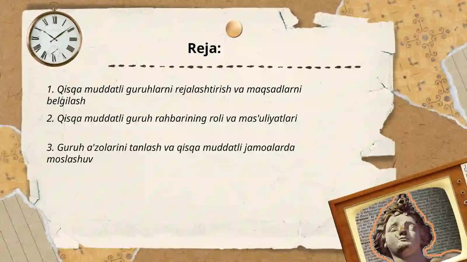 Qisqa muddatli guruxlar faoliyati 2