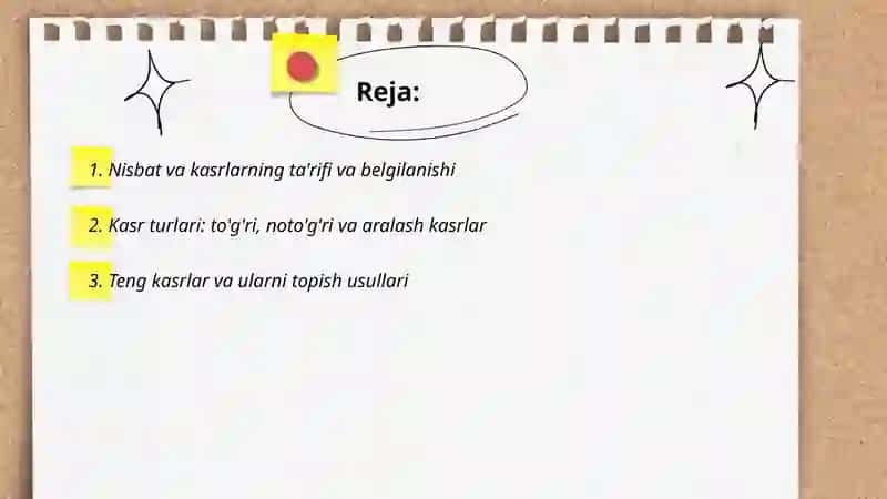 Nisbat va kasrlar 2