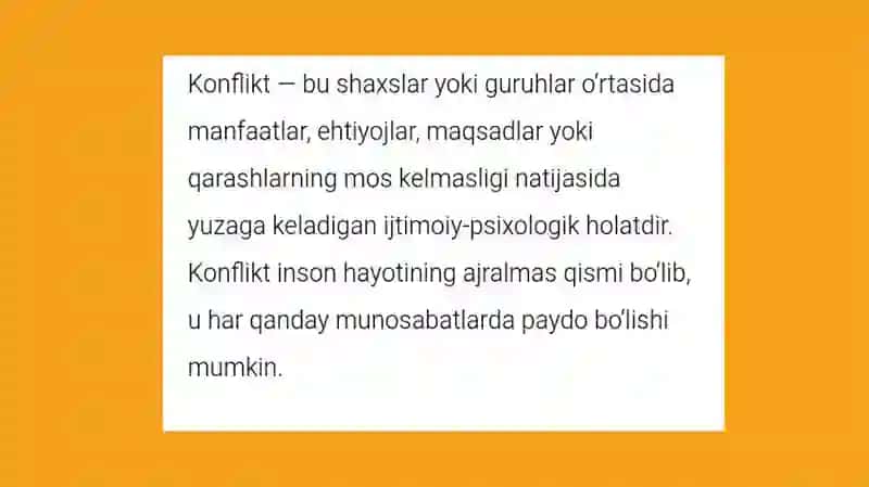 Konflikt tushunchasi 2