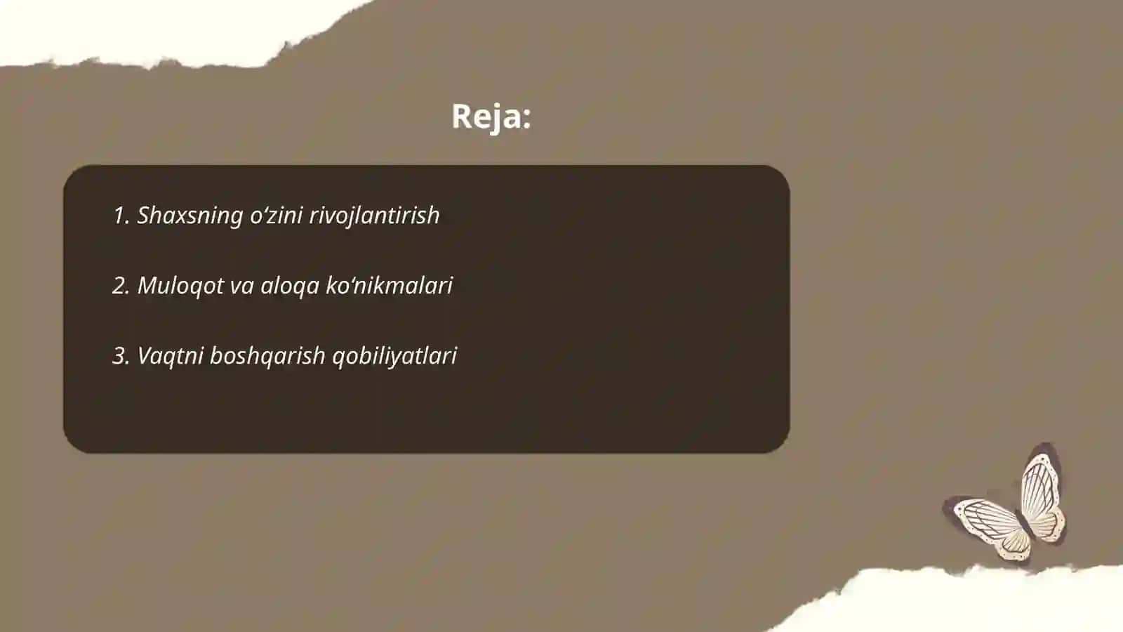 Shaxsning malaka va odatlari 2