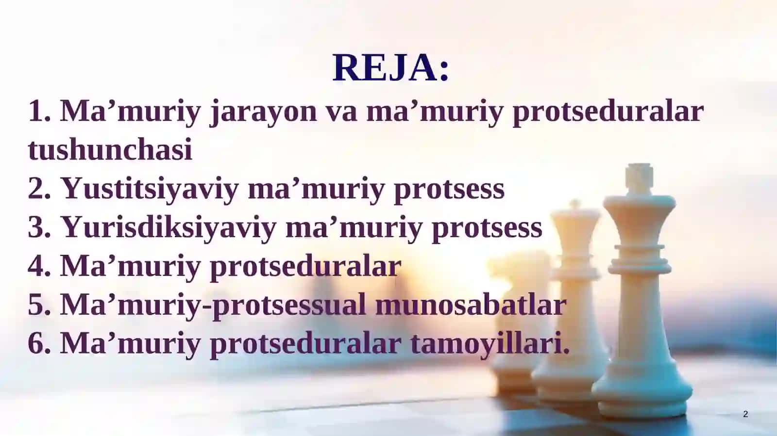MA’MURIY JARAYON VA MA’MURIY PROTSEDURALAR 2