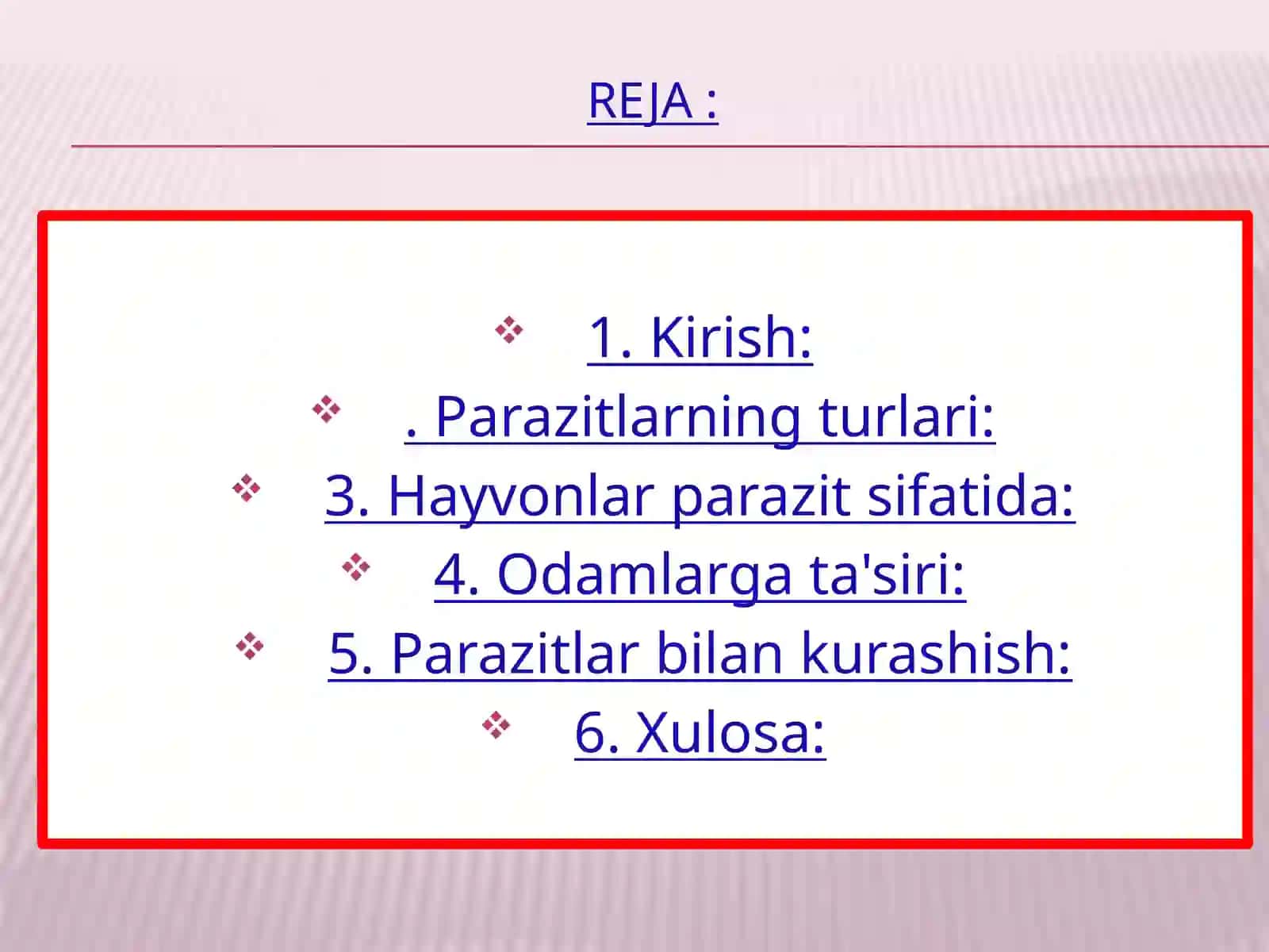 ODAMLARDA PARAZITLIK QILUVCHI SODDA HAYVONLAR 2