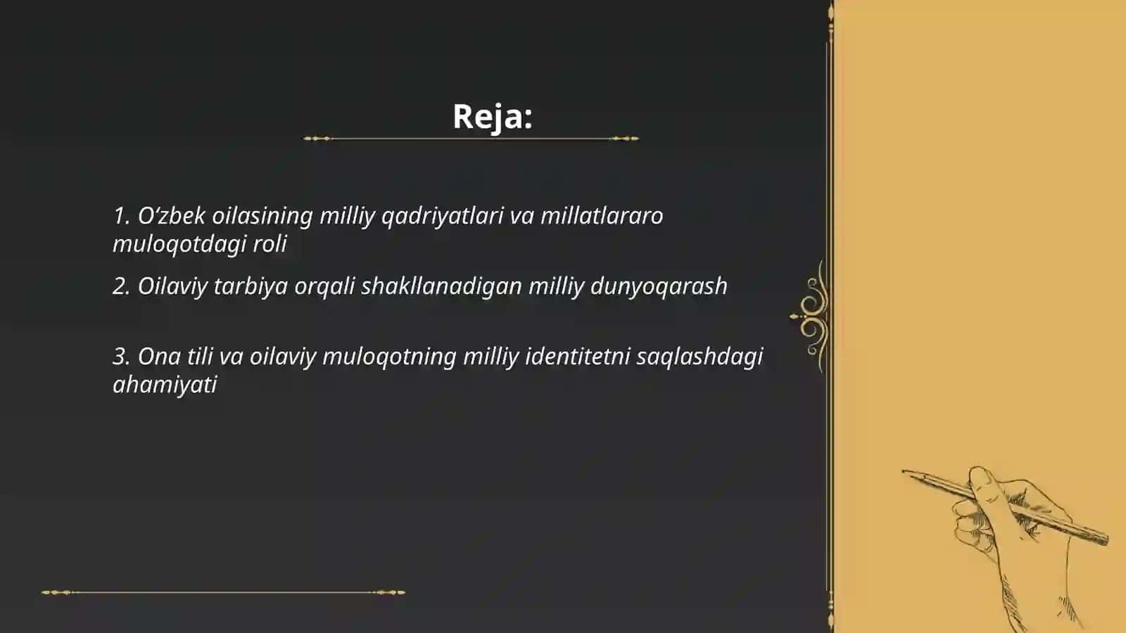 Oʻzbek oilasi milliy dunyoqarash manbai sifatida 2