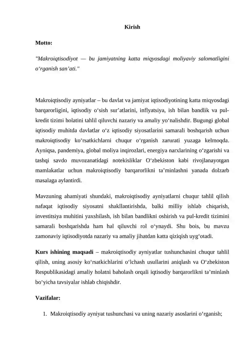 MAKROIQTISODIY AYNIYATLAR 2