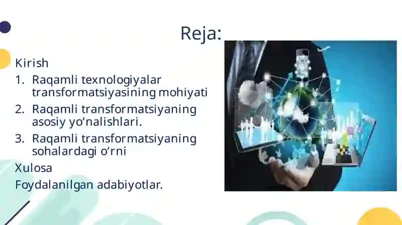 Raqamli texnologiyalar transformatsiyasi 2