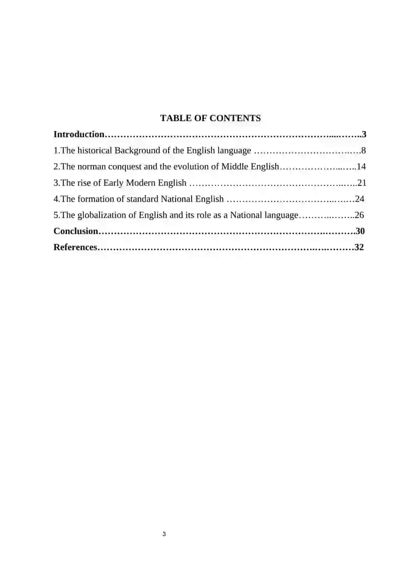 Formation of the National English Language 2