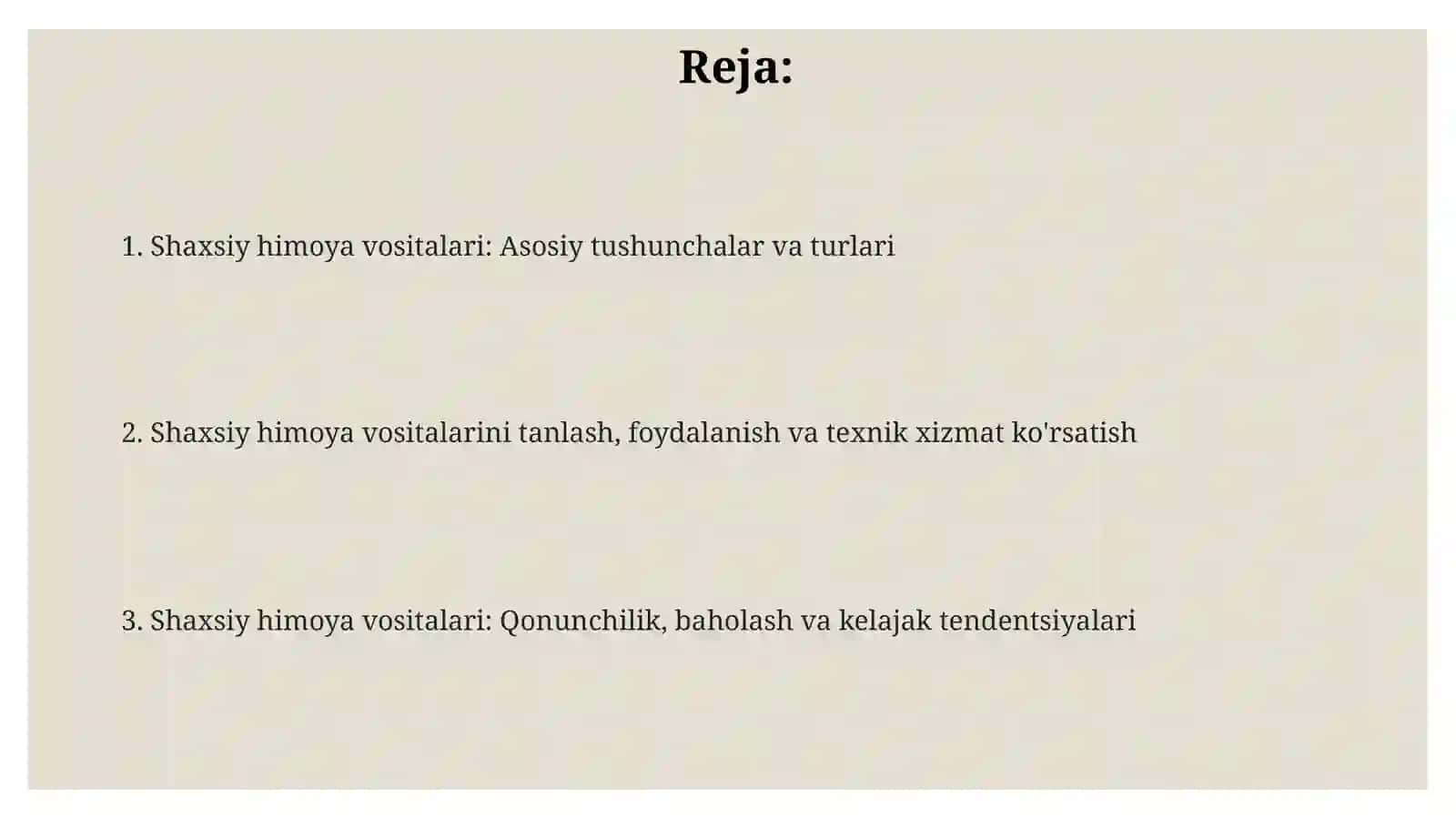 Shaxsiy himoya vositalari 2