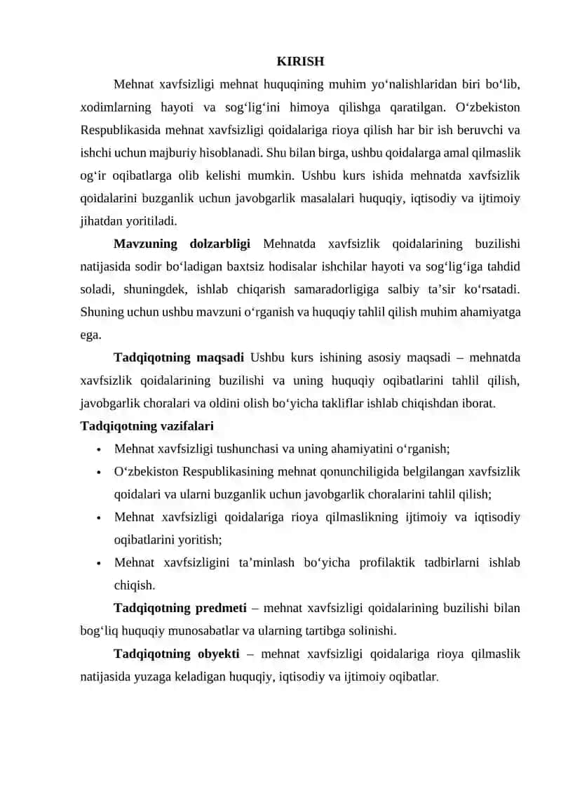 Mehnatda Xavfsizlik Qoidalari 2