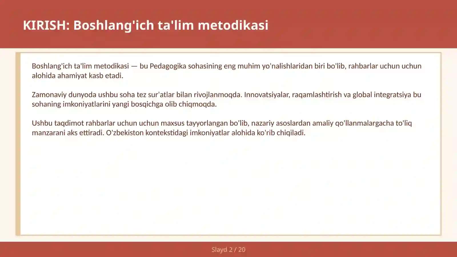 Boshlang'ich ta'lim metodikasi 2