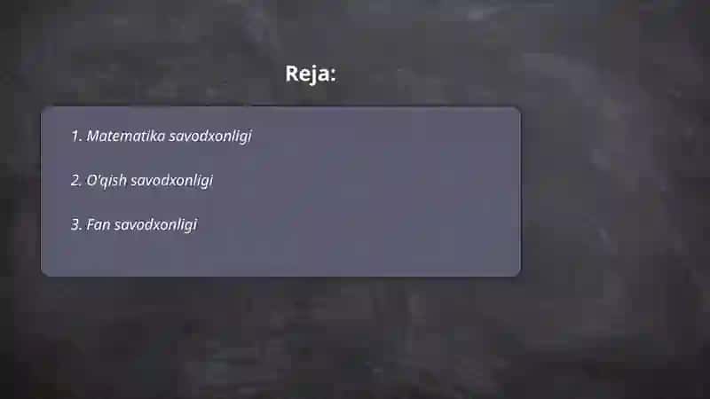 Matematika savodxonligi 2
