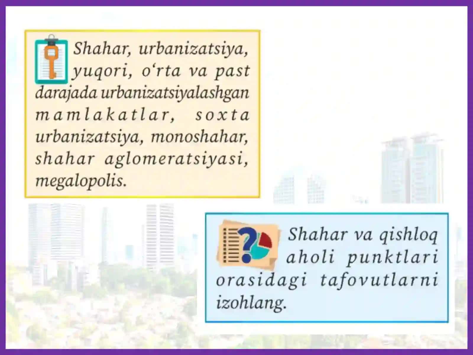 Jahon mamlakatlarining urbanizatsiyasi 2