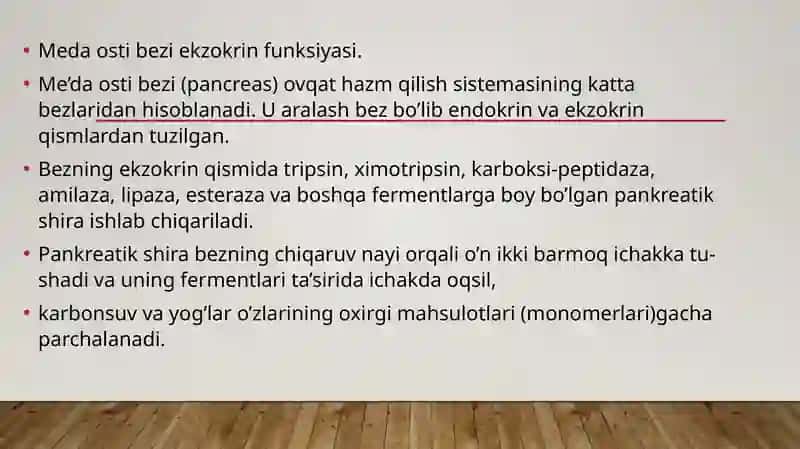Me’da osti bezi ekzokrin funksiyasi 2