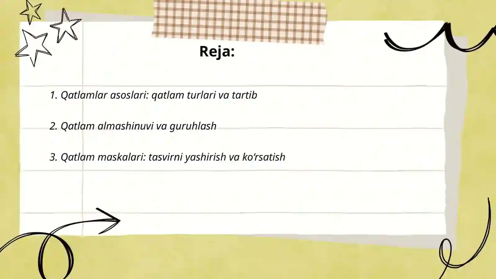 Qatlamlar, kanallar, grafik formatlar bilan ishlash 2