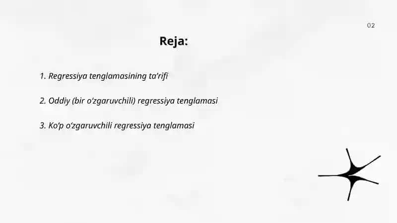 Regressiya tenglamasi 2