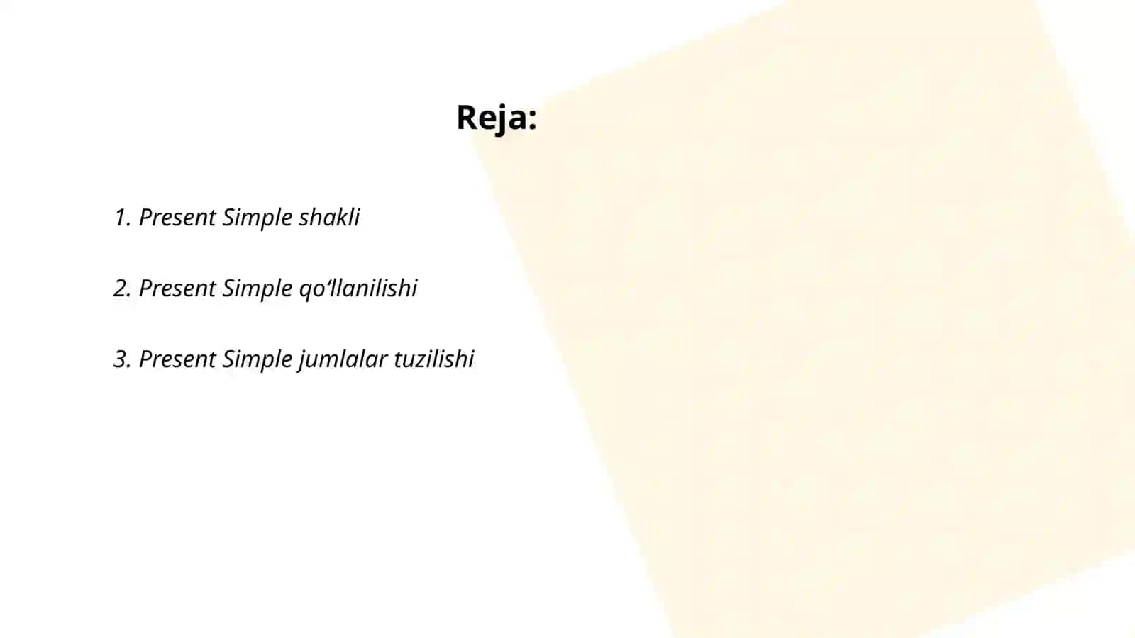 Present simple 2
