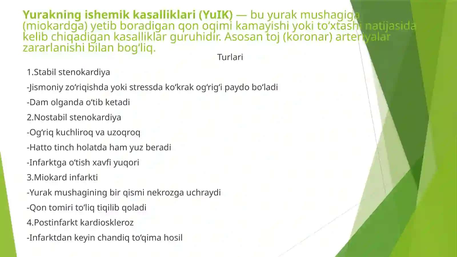 Yurakning ishemik kasalliklari 2
