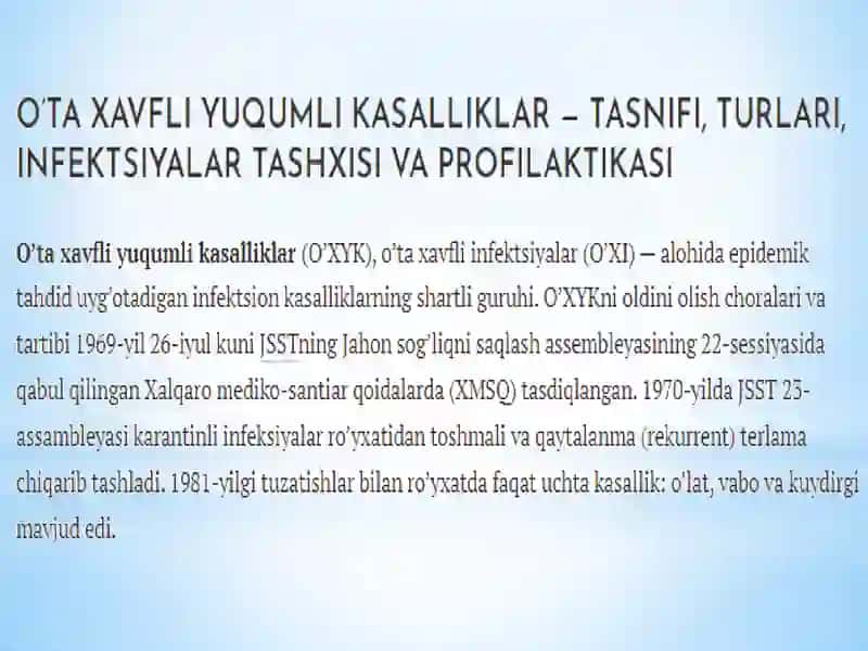 O’ta xavfli yuqumli kasalliklar 2
