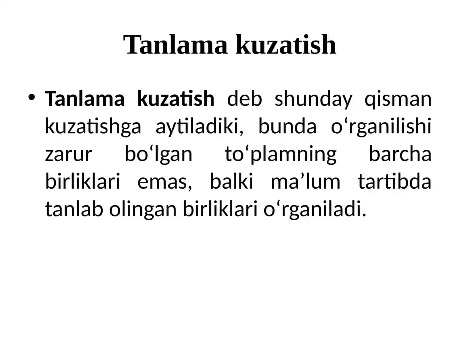 TANLAMA KUZATISH 2