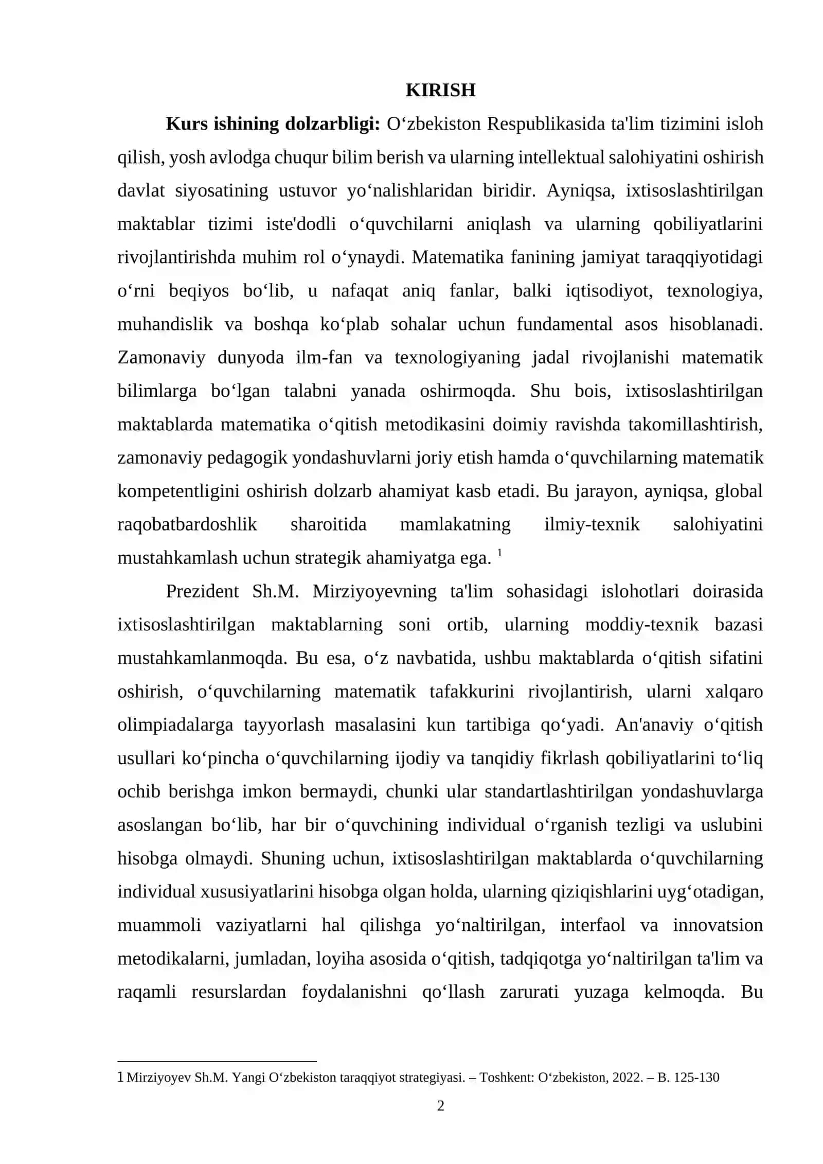 Ixtisoslashtirilgan maktablar matematika oʻqitish metodikasi 2