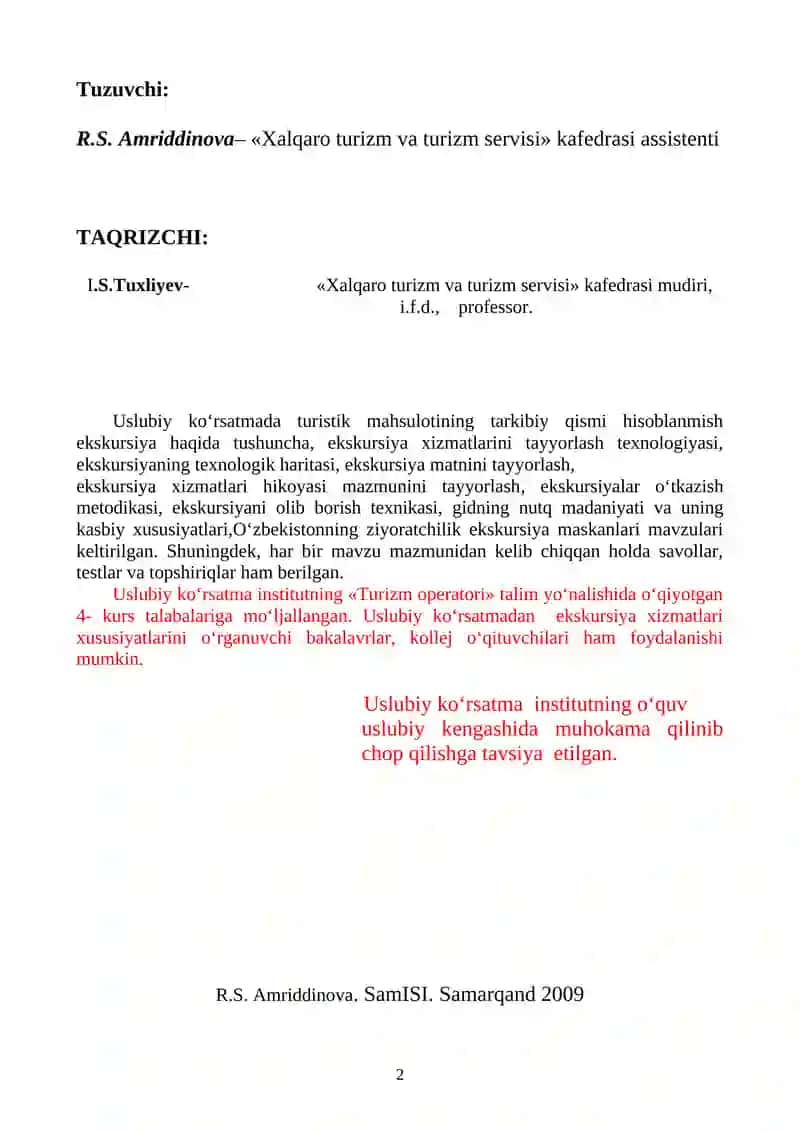 EKSKURSIYA ISHINI TASHKIL QILISH 2