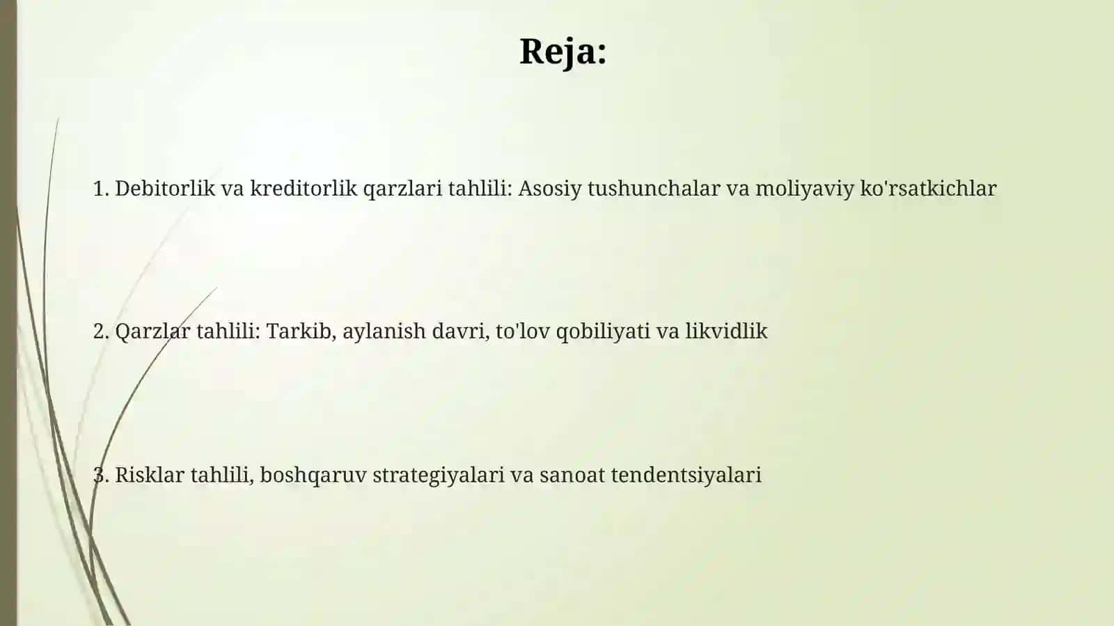 Debitorlik va kreditorlik qarzlari tahlili 2