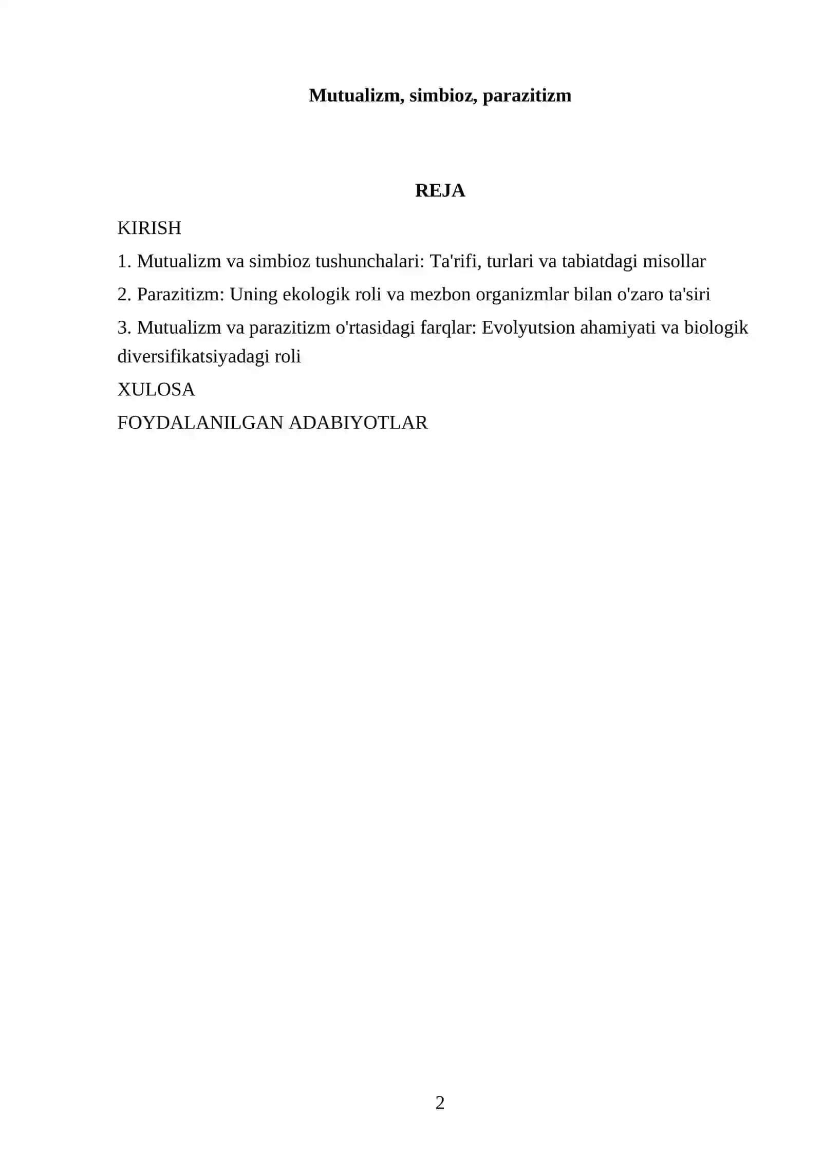 Mutualizm, simbioz, parazitizm 2