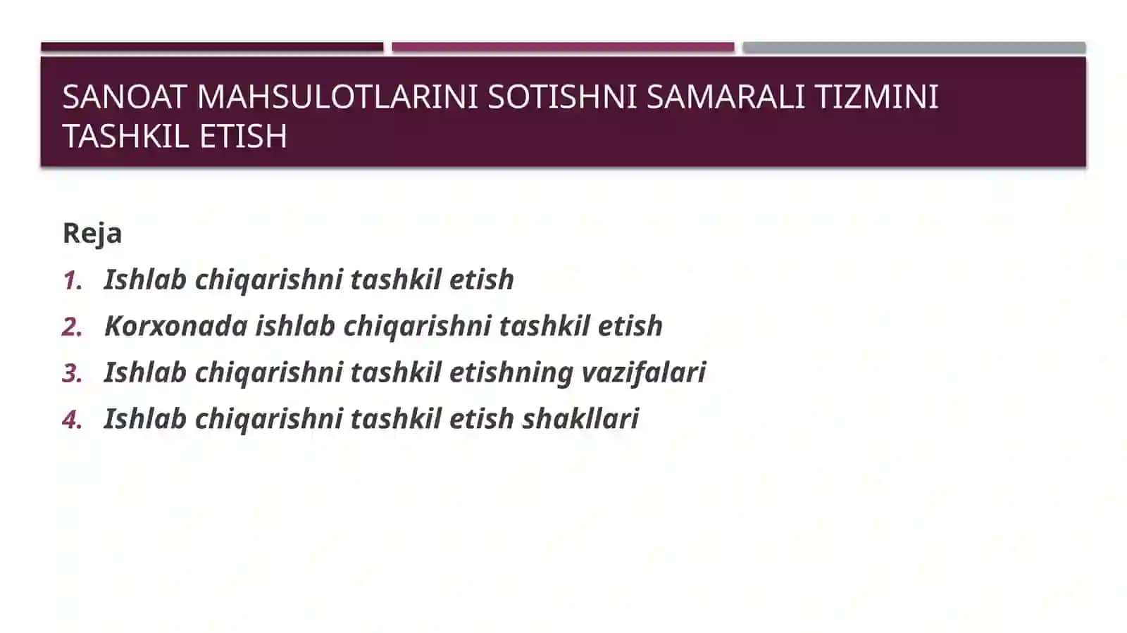 Ishlabchiqarishnitashkiletish 2