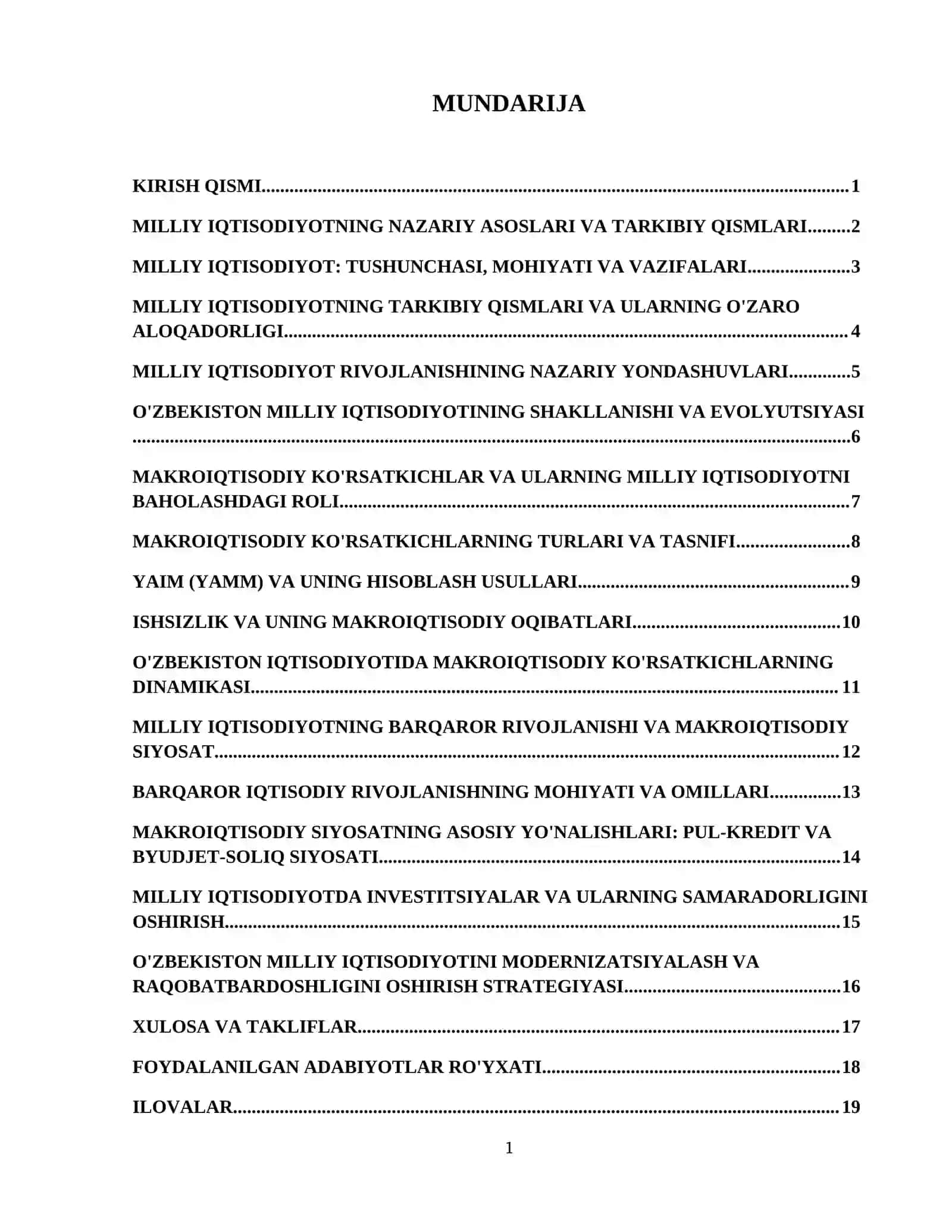 Milliy iqtisodiyot va uning makroiqtisodiy ko`rsatkichlari 2