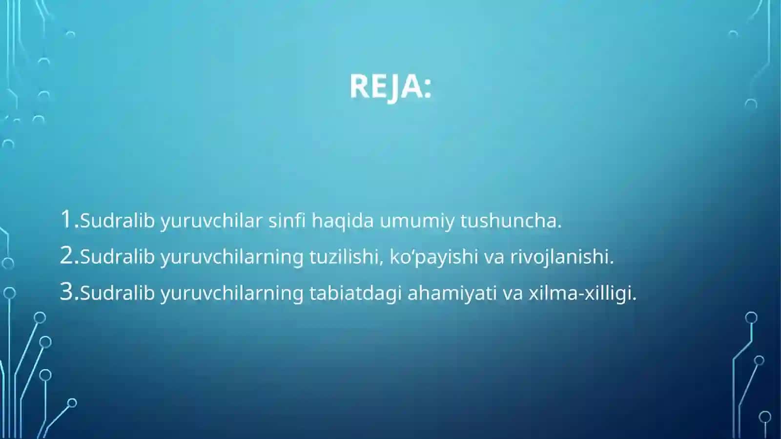 Sudralib yuruvchilar sinfi 2