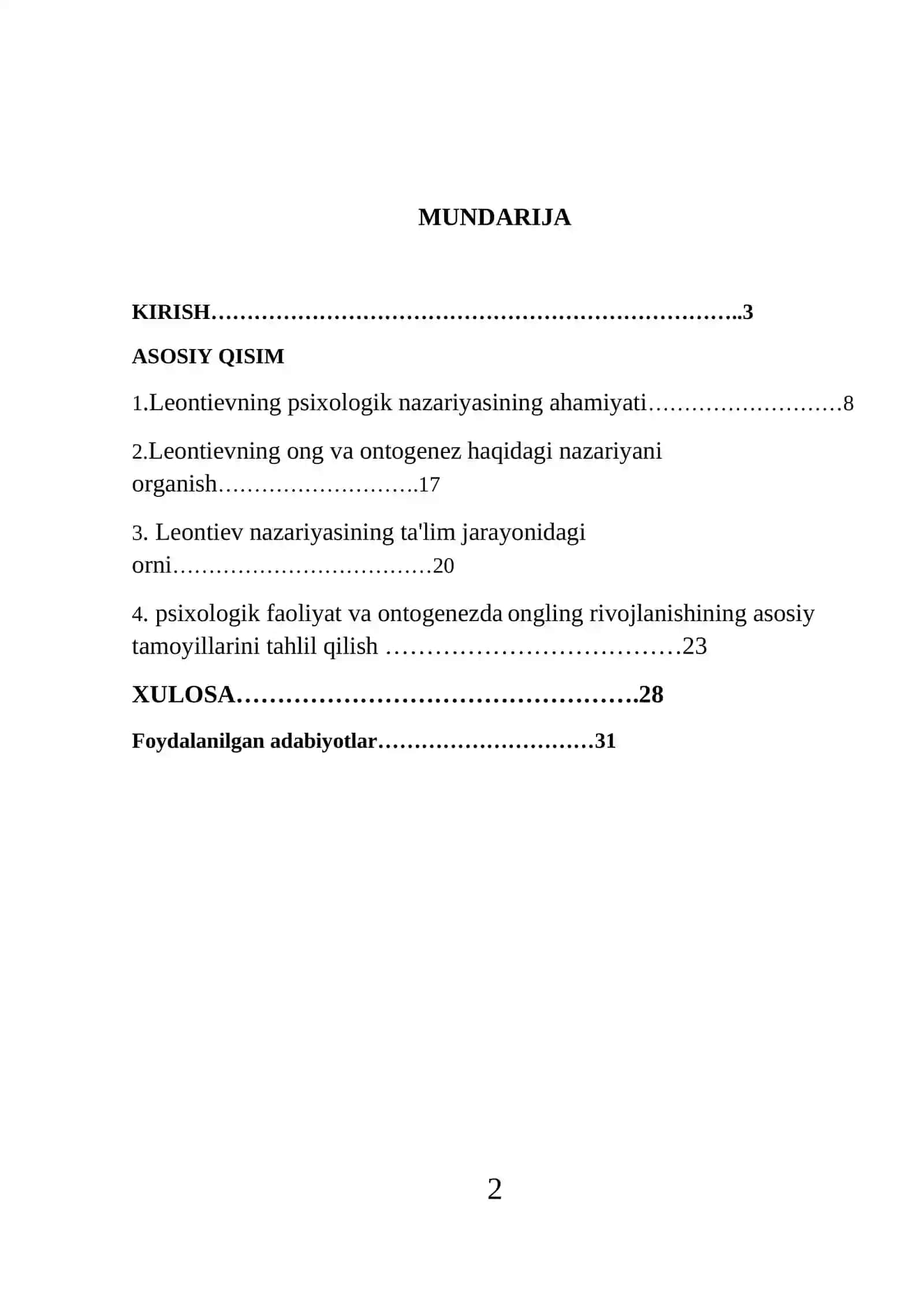 Umumiy psixologiya kurs ishi 2