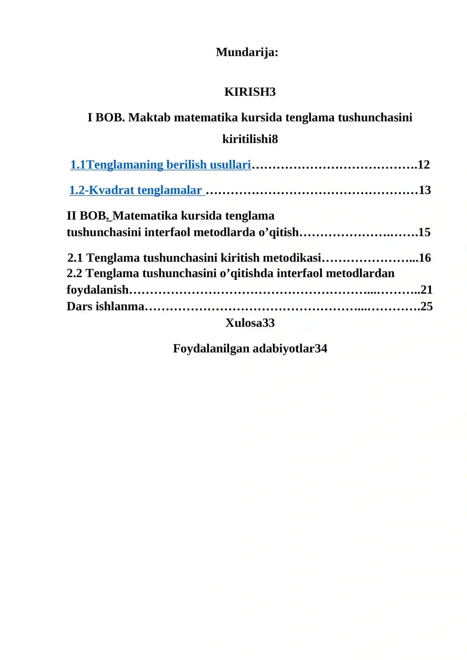 Maktab matematika kursida tenglama o’qitilishi 2