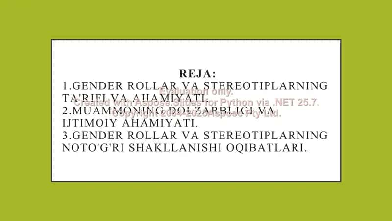 Gender rollar va stereotiplarning shakllanish muammolari 2