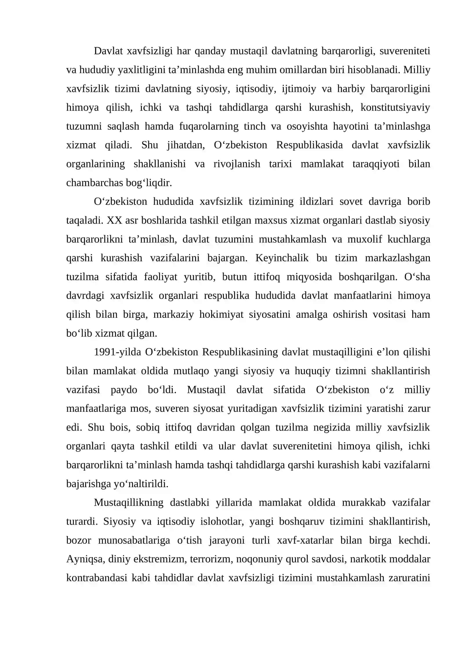 O’zbekiston respublikasi davlat xavfsizlik xizmatining rivojlanishi tarixi 2