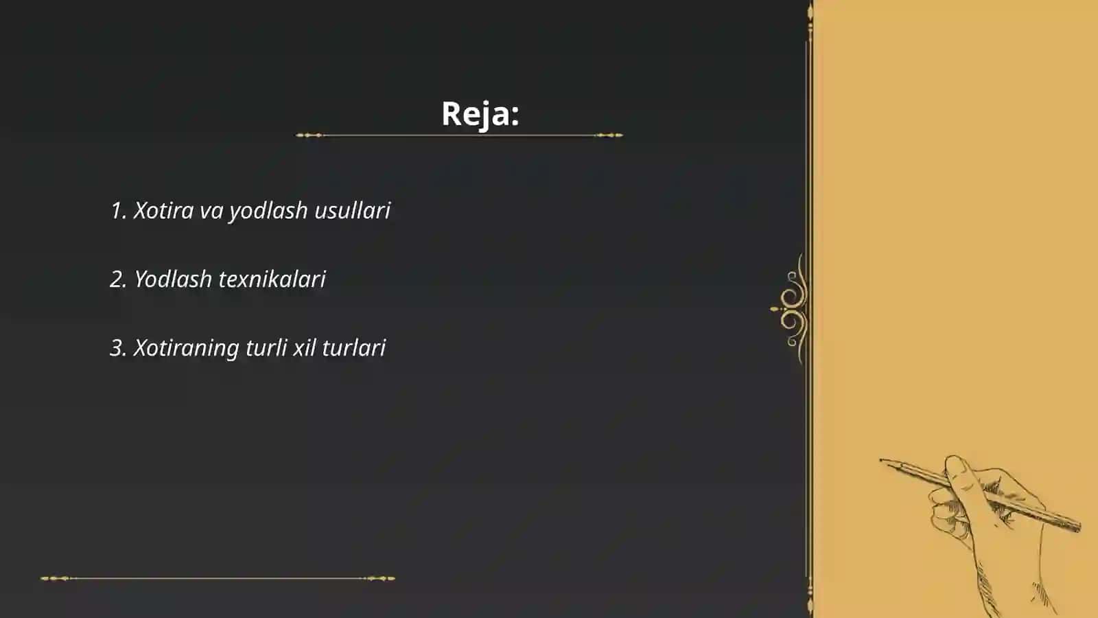 Xotira va yodlash usullari 2